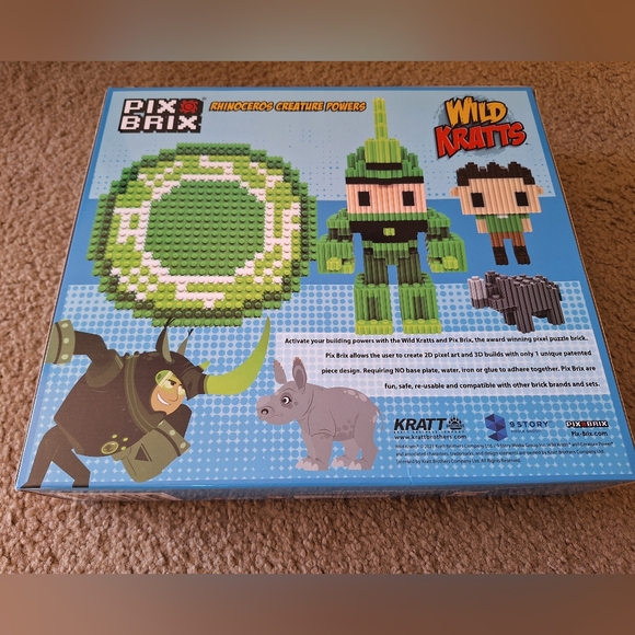 Pix Brix Wild Kratts Rhino Creatures NEW - Picture 2 of 2